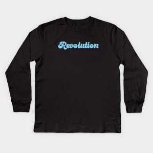 Revolution, blue Kids Long Sleeve T-Shirt